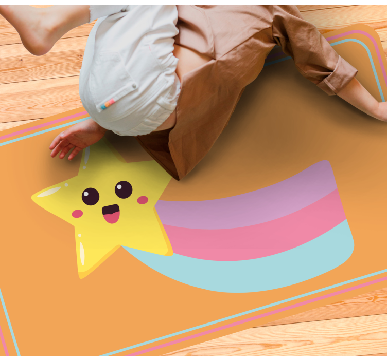 Smiling Star Rainbow kids vinyl rug - TenStickers