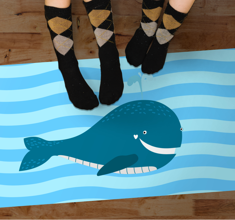 Smiling Whale Illustration playroom carpet - TenStickers