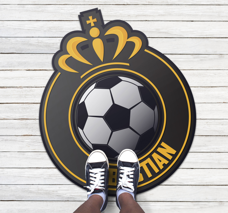 Soccer Crest Emblem custom vinyl rug - TenStickers