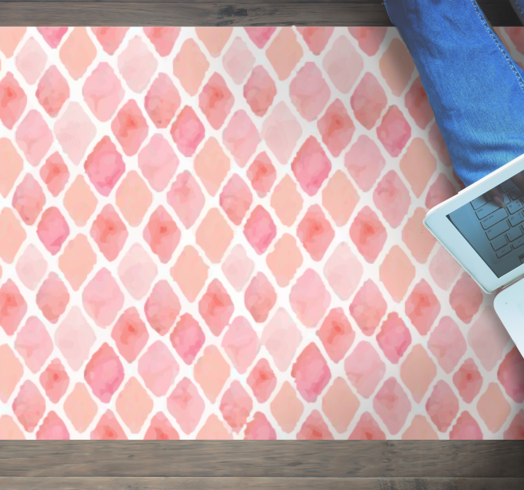 Soft pink aquarella strokes bedroom vinyl rug - TenStickers
