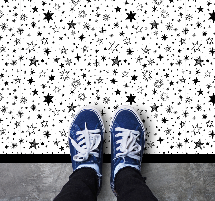 Star vinyl rug starry night design - TenStickers