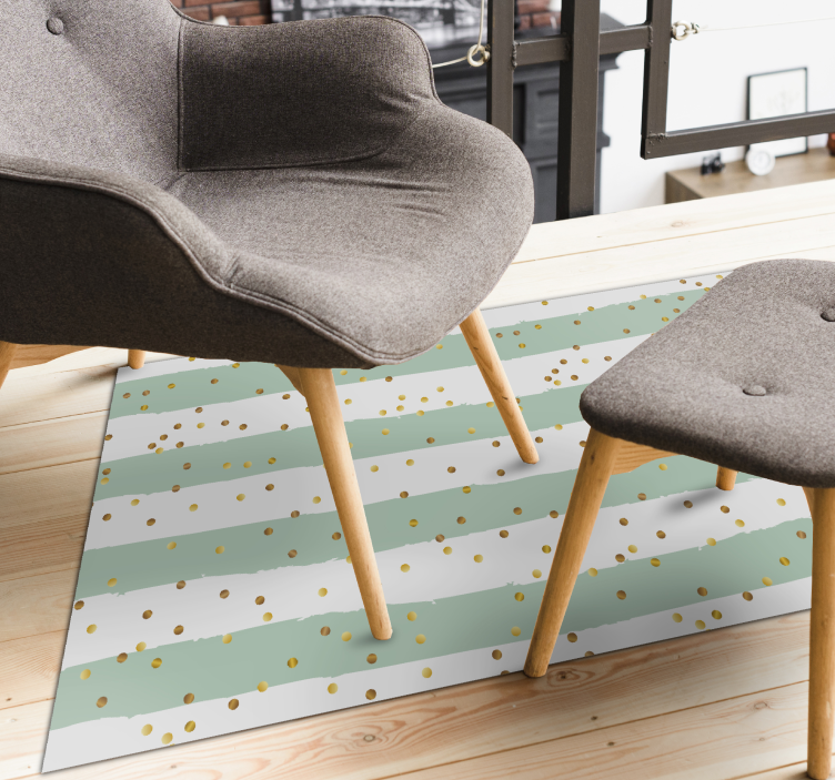 Striped Polka Dots striped vinyl rug - TenStickers