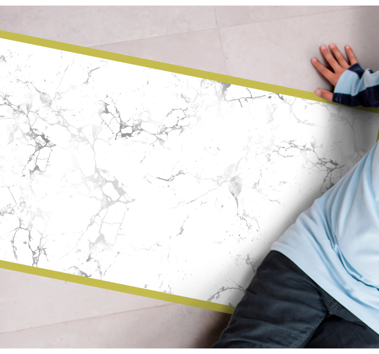 Stylish outlined effect marble vinyl rug - TenStickers