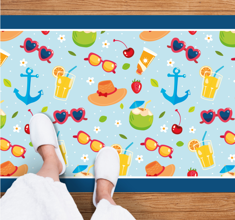 Summer Fun Vibes event vinyl rug - TenStickers