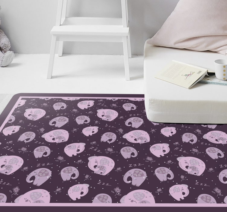 Sweet Elephant Dreams kids vinyl rug - TenStickers