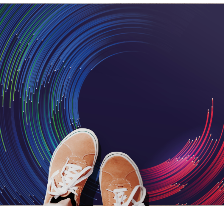 Swirling Color Waves modern vinyl rug - TenStickers