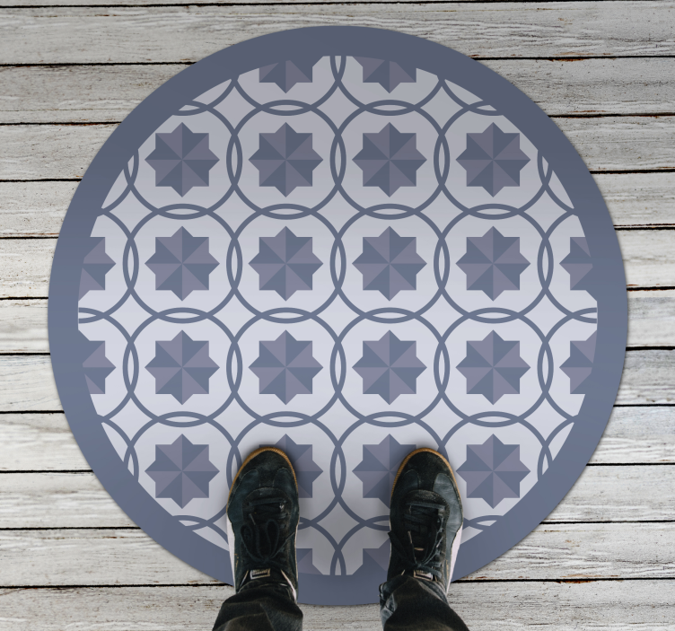 Symmetric Geometric Pattern geometric vinyl rug - TenStickers