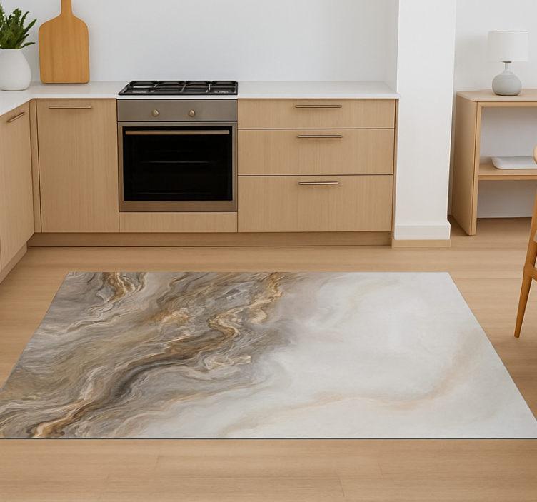 Taupe onyx effect marble vinyl rug - TenStickers