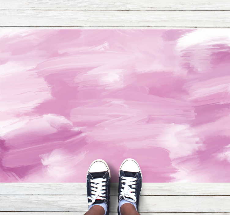 Textured vinyl rug in soft rose hues - TenStickers