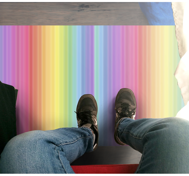 Thin rainbow stripes vinyl carpet - TenStickers