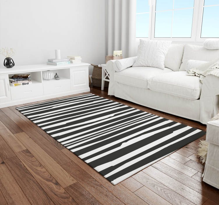 Thin thick lines kinfolk pattern entrance mat - TenStickers