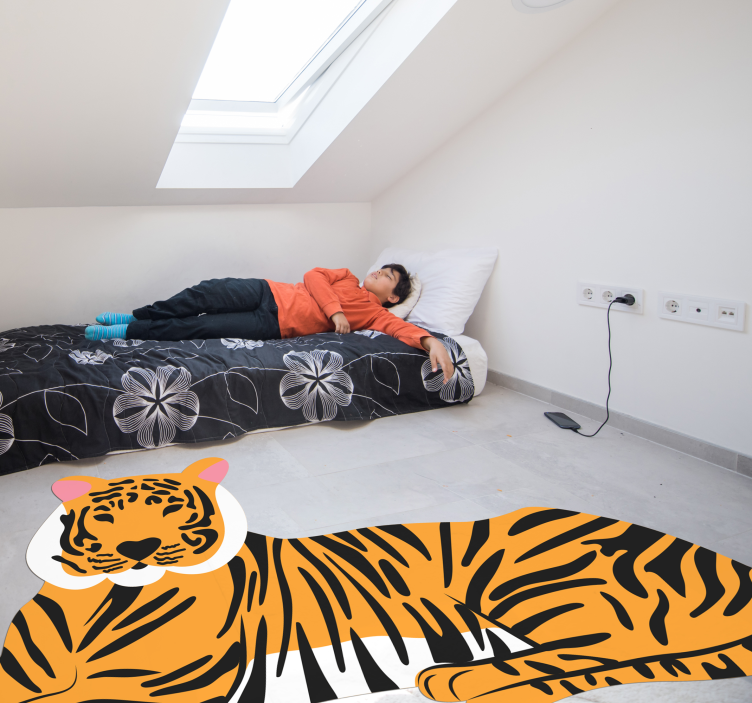 Tiger skin animal print vinyl rug - TenStickers