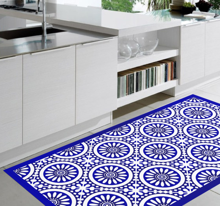 Tiles blue tones tile carpet - TenStickers