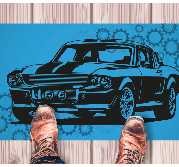 Timeless Automobile Depiction kids vinyl rug - TenStickers