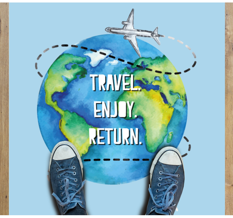 Travel enjoy return custom rug - TenStickers