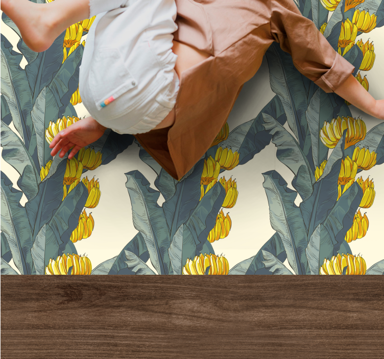 Tropical Bloom Arrangement floral vinyl rug - TenStickers