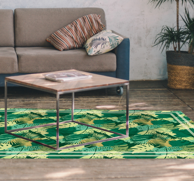 tropical jungle leaves floral rug - TenStickers