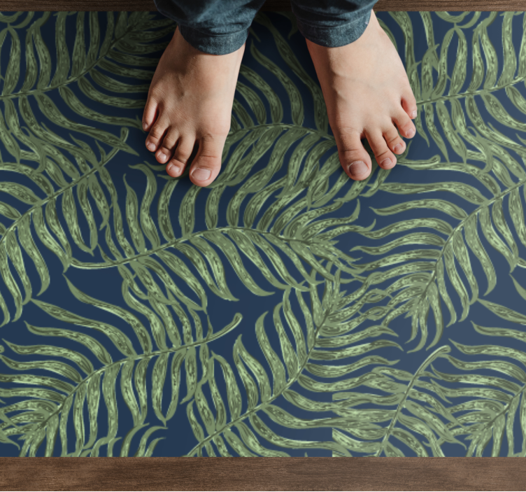 Tropical Leaf Pattern floral rug - TenStickers