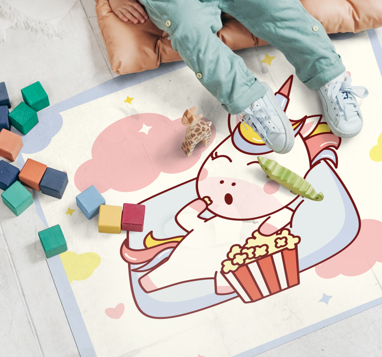 Unicorn Cinema Relaxation kids vinyl rug - TenStickers