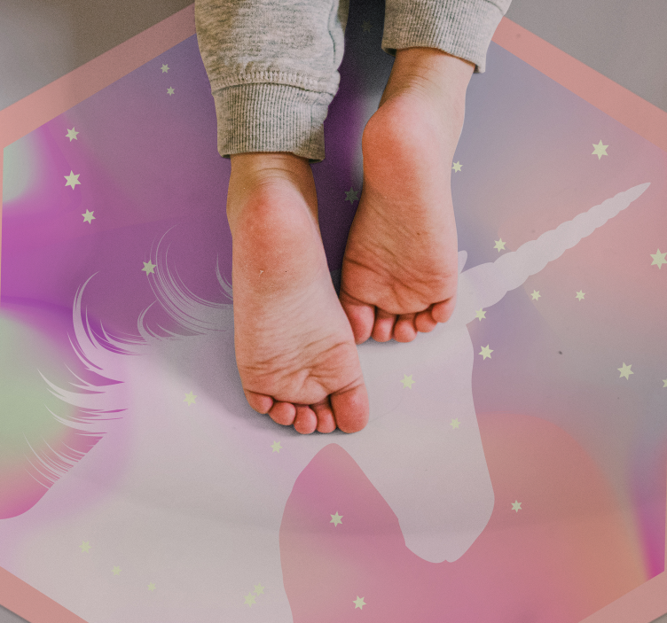 unicorn on colored background animal rug - TenStickers
