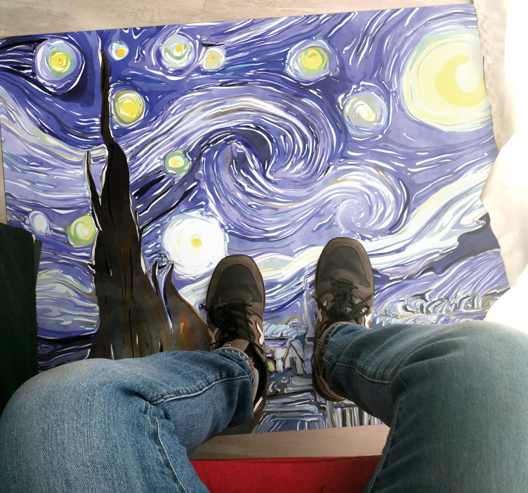 Van Gogh's Sky with stars vintage rug - TenStickers