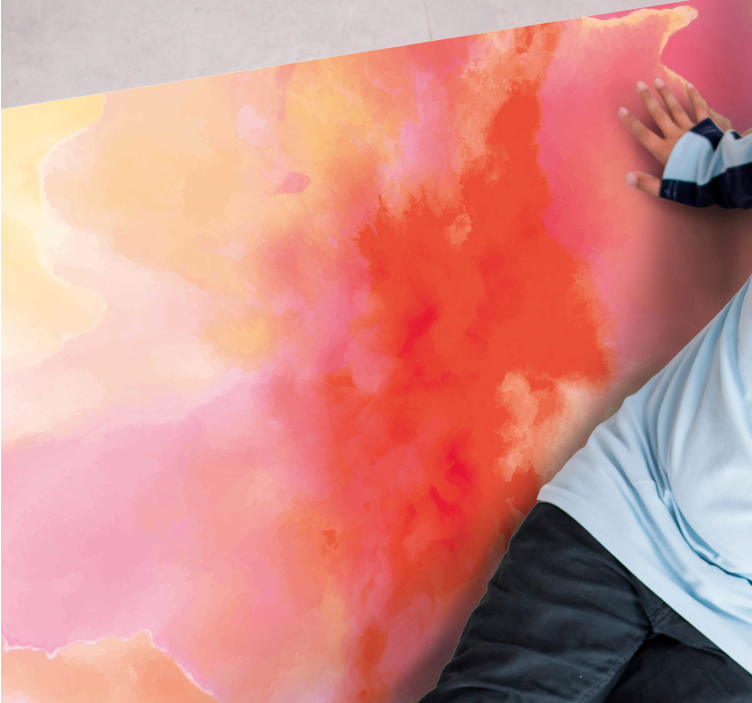 Vibrant Abstract Hues kids vinyl rug - TenStickers