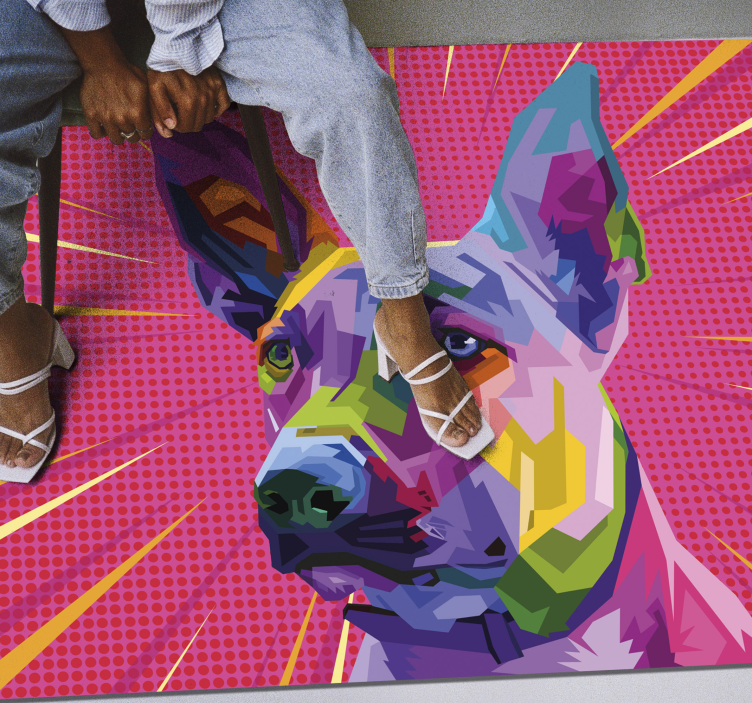 Vibrant canine artwork animal vinyl rug - TenStickers