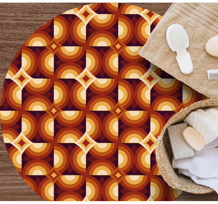 Vibrant Circle Pattern geometric vinyl rug - TenStickers