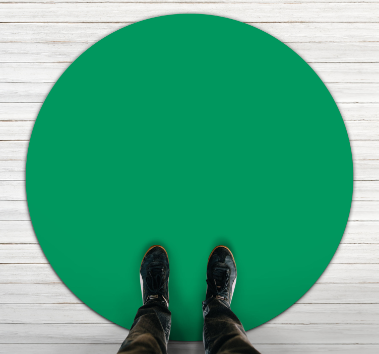 Vibrant Green circular vinyl rug - TenStickers
