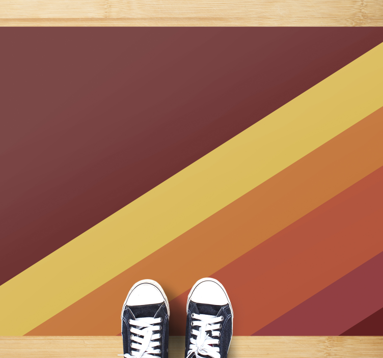 Vibrant Striped Motif minimal vinyl rug - TenStickers