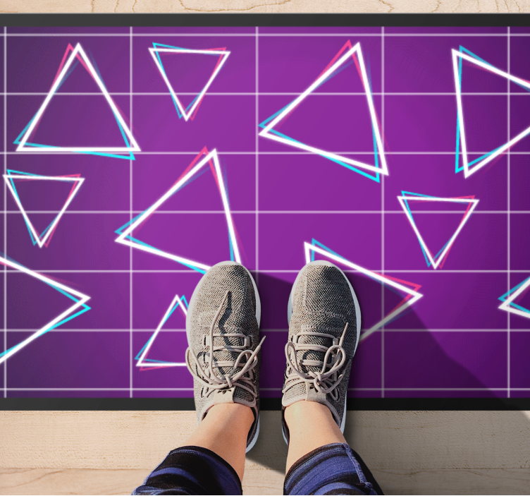 Vibrant Triangle Pattern geometric vinyl rug - TenStickers