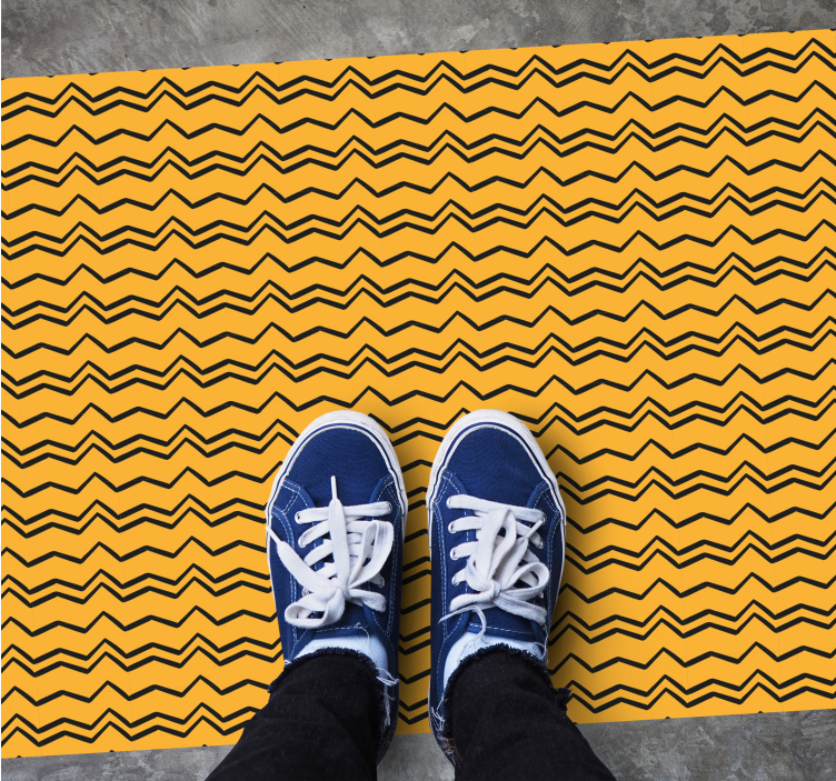 Vibrant Zigzag Pattern striped vinyl rug - TenStickers