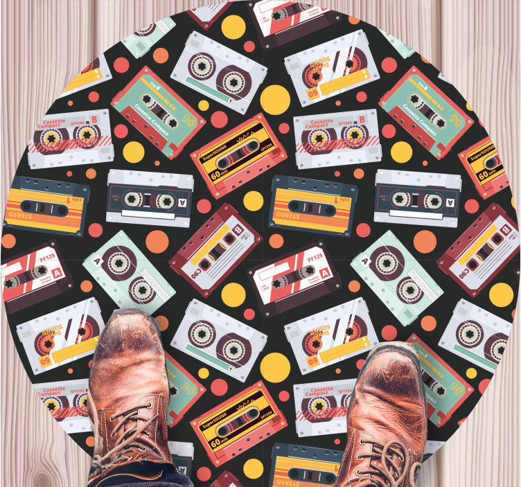 Vintage vinyl rug in cassette style design - TenStickers