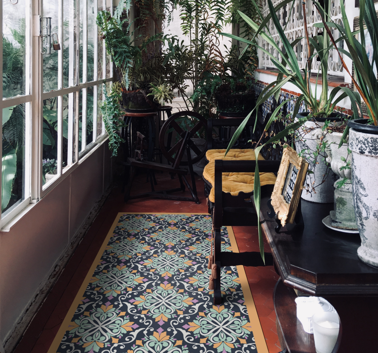 vintage pattern vinyl rug - TenStickers