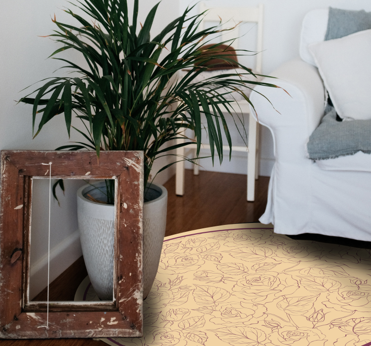 Vintage Rose Vinyl rug for home office - TenStickers