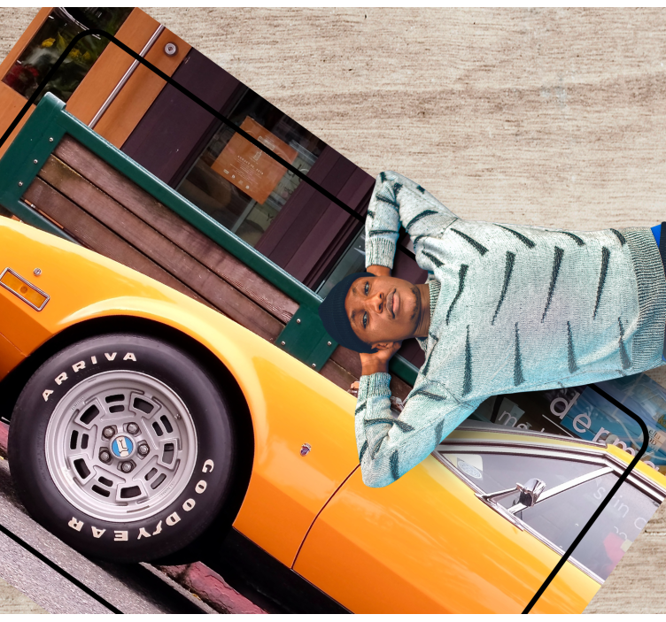 Vintage Sports Car vinyl rug - TenStickers