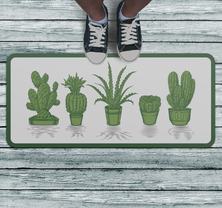 Different cactus vinyl rug - TenStickers