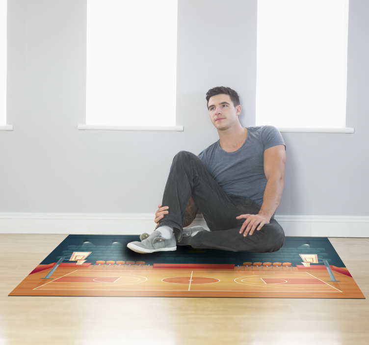 Vinyl rug basketball court with name - TenStickers
