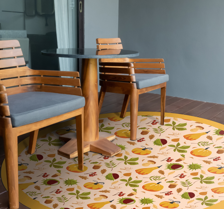 vinyl rug for kitchen autumn vibe wood flooring - TenStickers