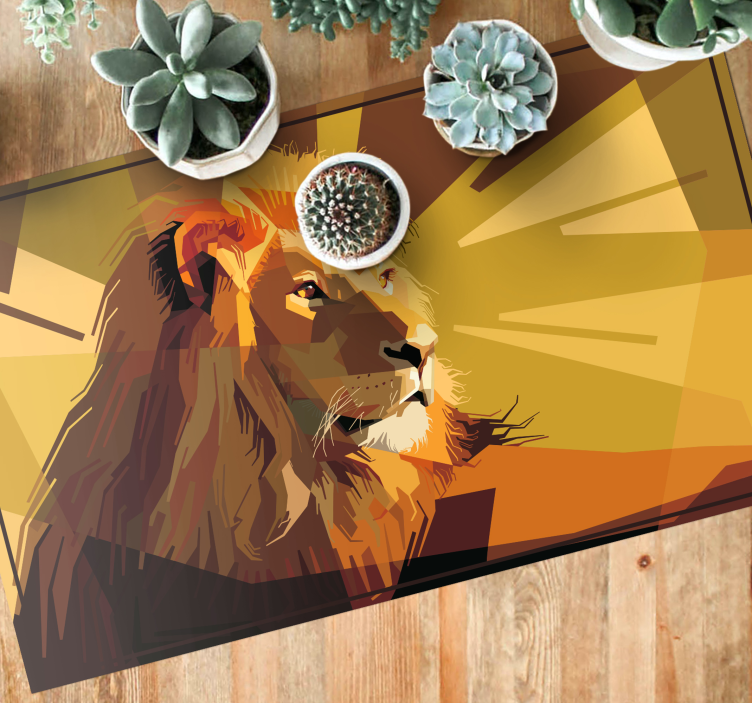 Lion drawing animal vinyl rug - TenStickers