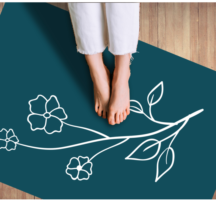Vivid Botanical Stem floral vinyl rug - TenStickers