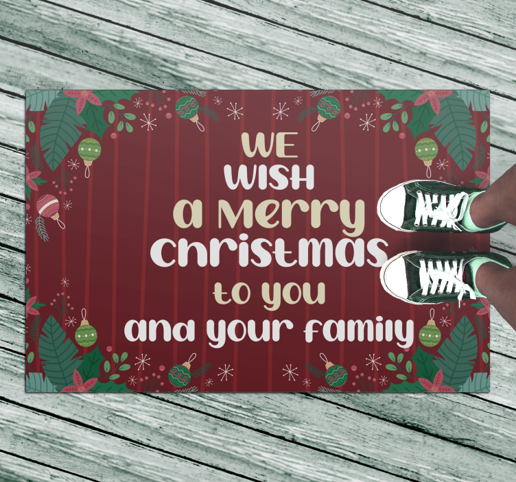 We Wish You a Merry Christmas tree vinyl rug - TenStickers