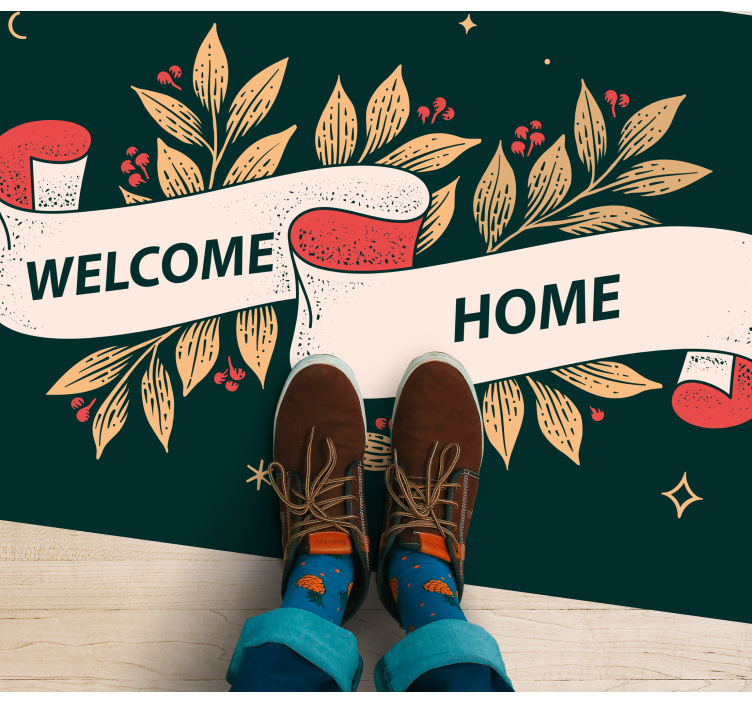 Starry welcome home entrance hall vinyl rug - TenStickers