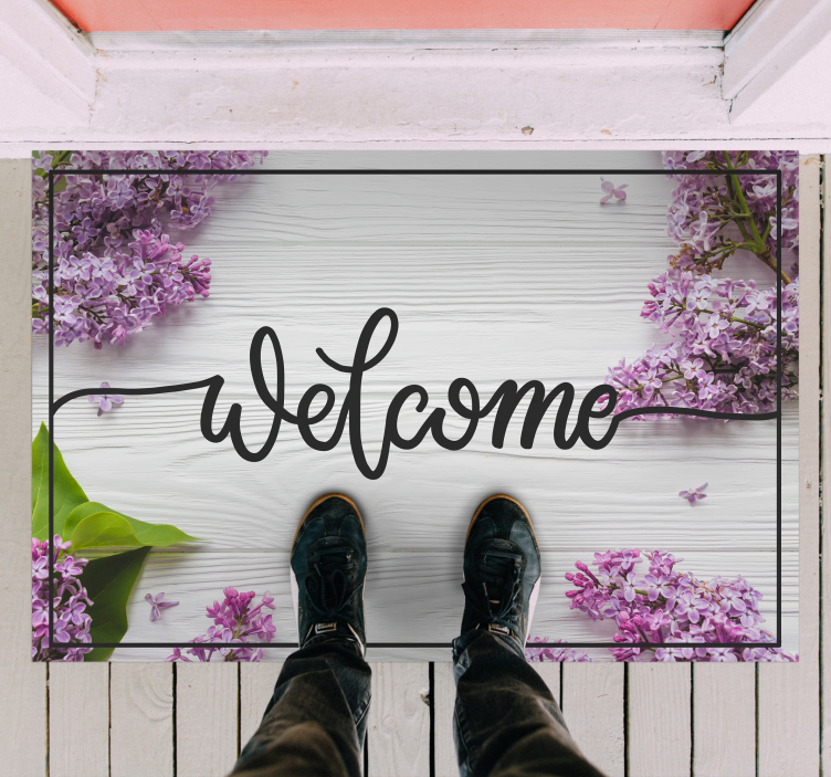 Welcome floral wood vinyl flooring - TenStickers