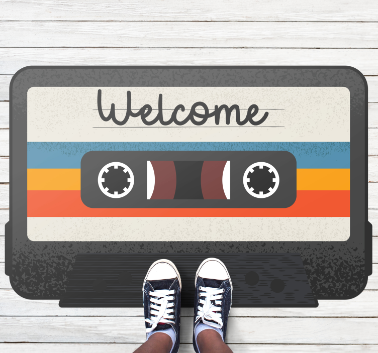 Welcome mix tape custom rug - TenStickers