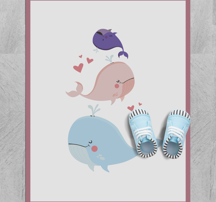 Whales playing animal rug - TenStickers