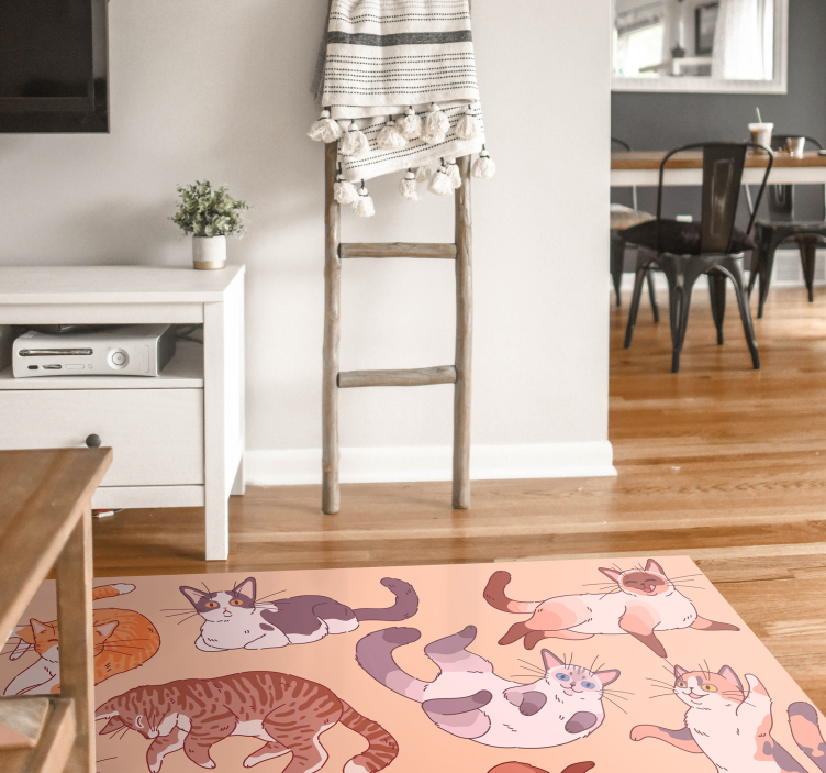 Cat artwork animal vinyl rug - TenStickers