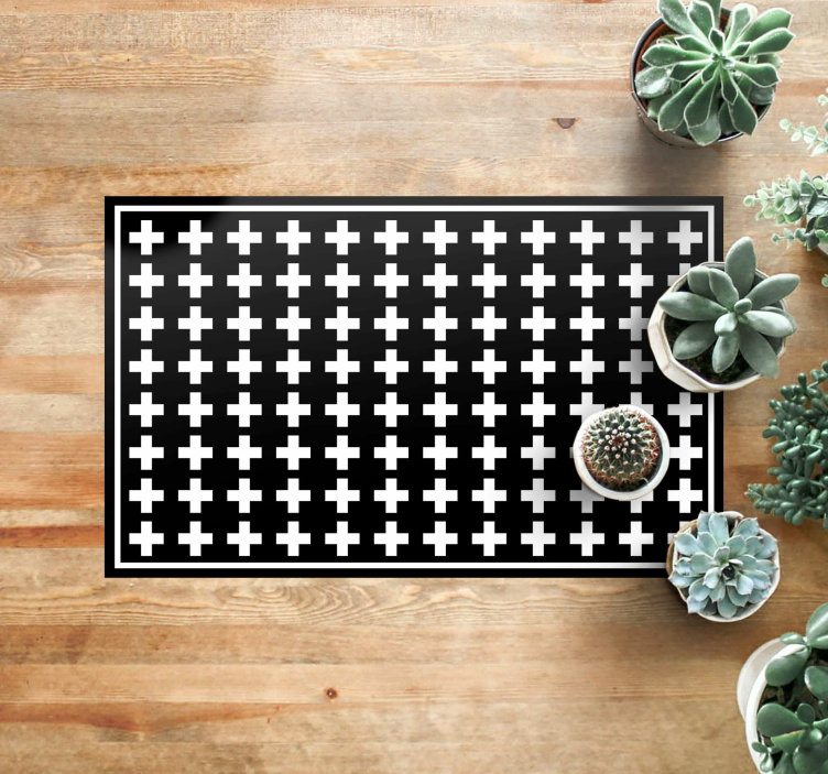 White and Black Cross minimal rug - TenStickers
