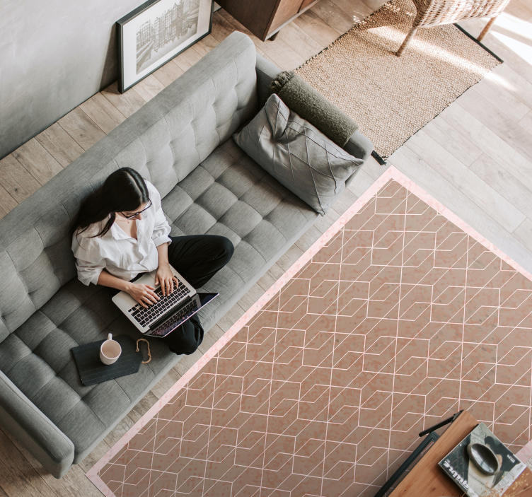 white diamonds 3D vinyl rug - TenStickers