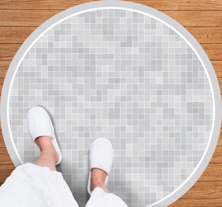 White grey tile mosaic tile carpet - TenStickers